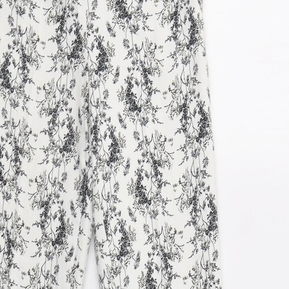 Womens UK Size S H&M Regular Fit  White Trousers