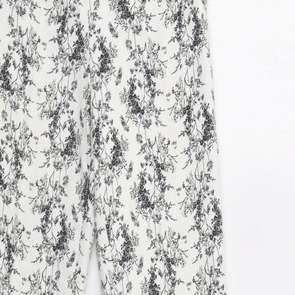 Womens UK Size S H&M Regular Fit  White Trousers