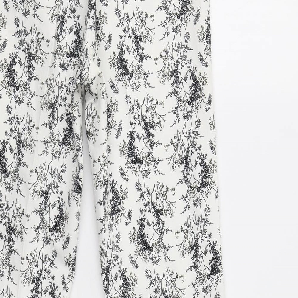 Womens UK Size S H&M Regular Fit  White Trousers