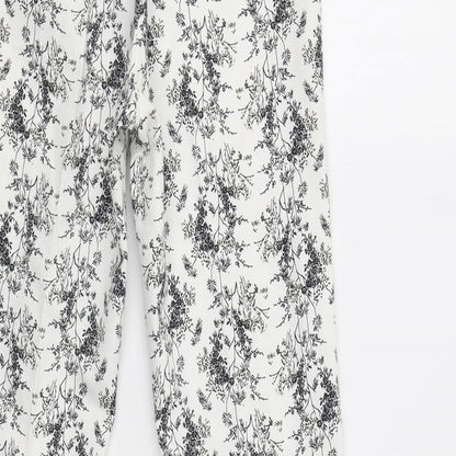 Womens UK Size S H&M Regular Fit  White Trousers