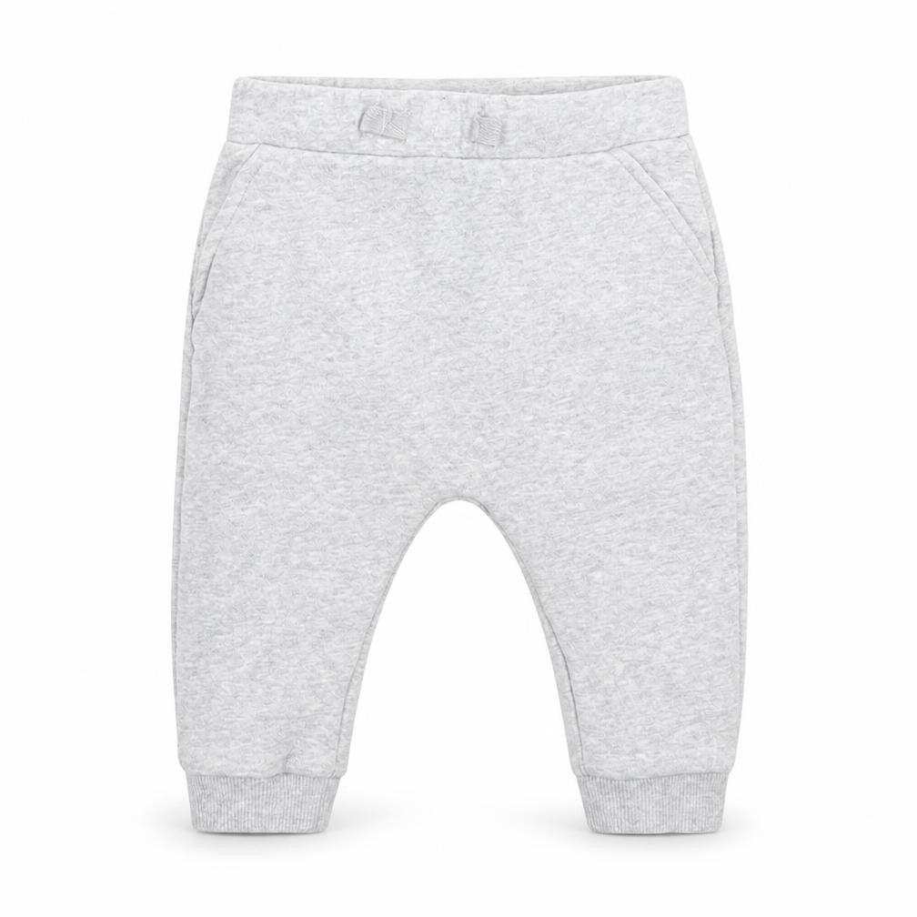 Front view of Marks & Spencer Baby Grey Jogger Leggings, size 6-9, Months