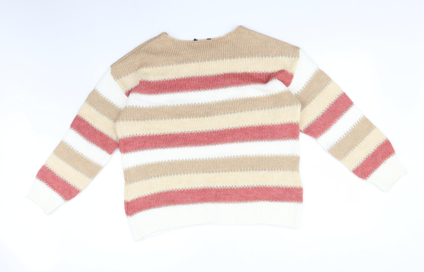Peacocks Womens Multicoloured Striped  Pullover Sweatshirt Size L