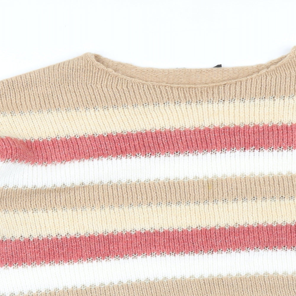 Peacocks Womens Multicoloured Striped  Pullover Sweatshirt Size L