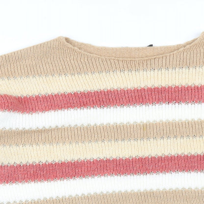 Peacocks Womens Multicoloured Striped  Pullover Sweatshirt Size L