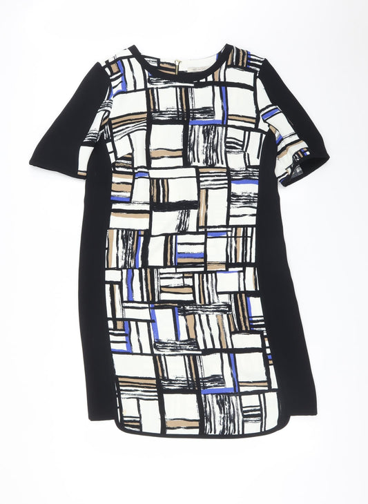 M&S Womens Multicoloured Check  A-Line  Size 12