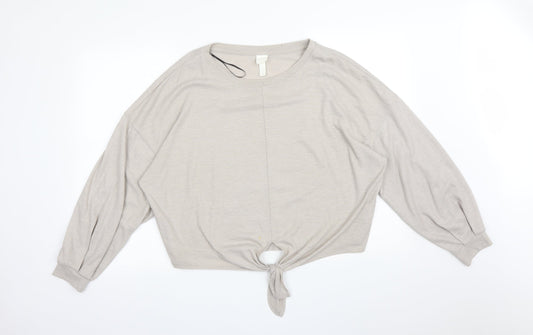 Womens UK Size L H&M Grey Basic T-Shirt