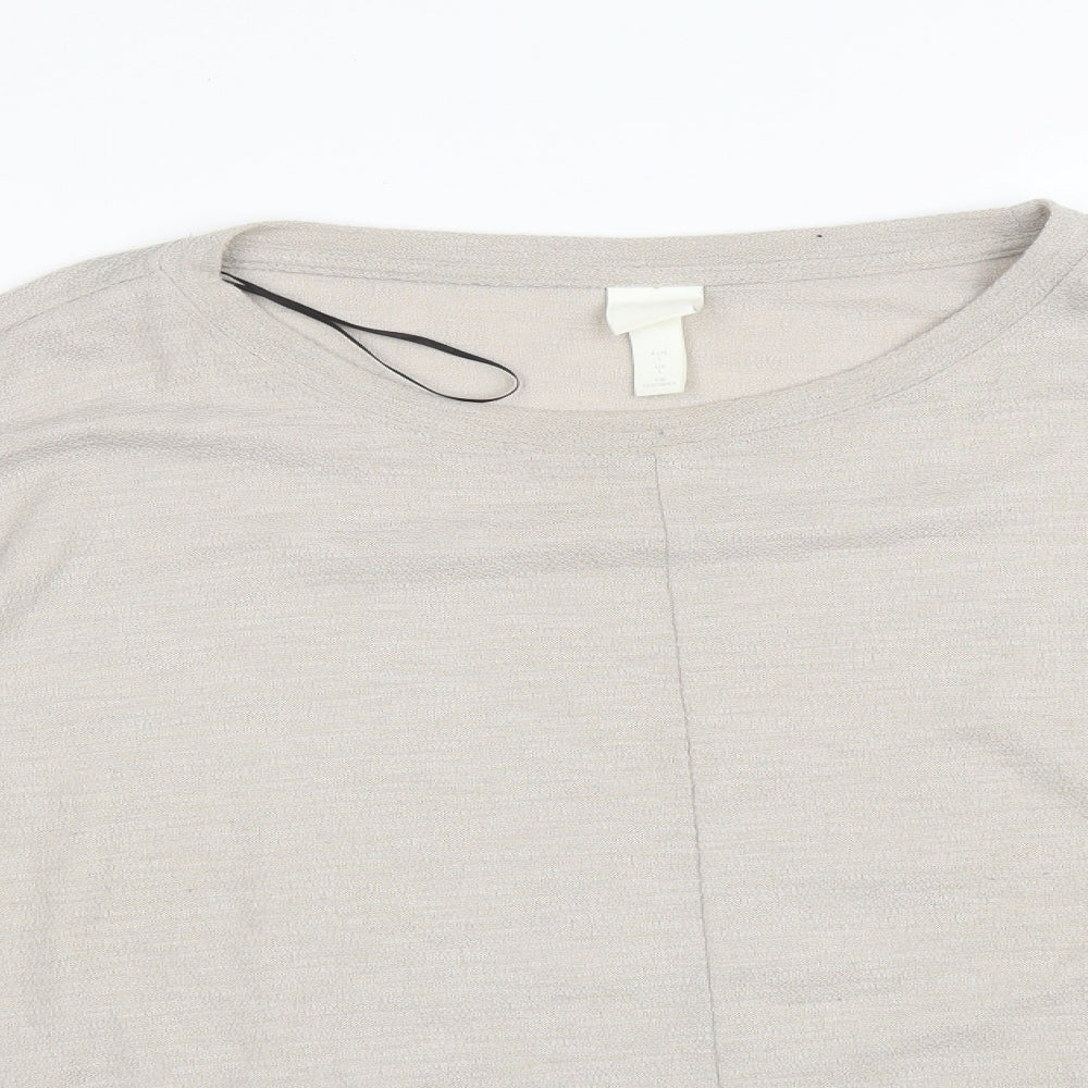 Womens UK Size L H&M Grey Basic T-Shirt
