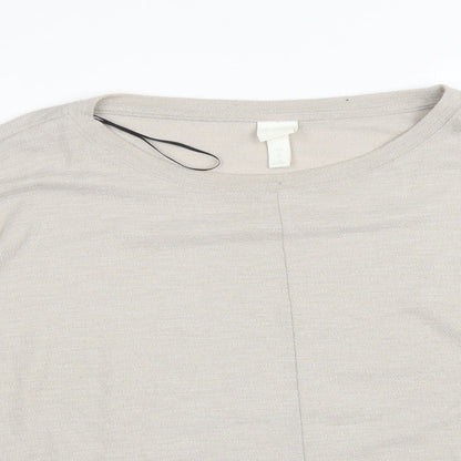 Womens UK Size L H&M Grey Basic T-Shirt