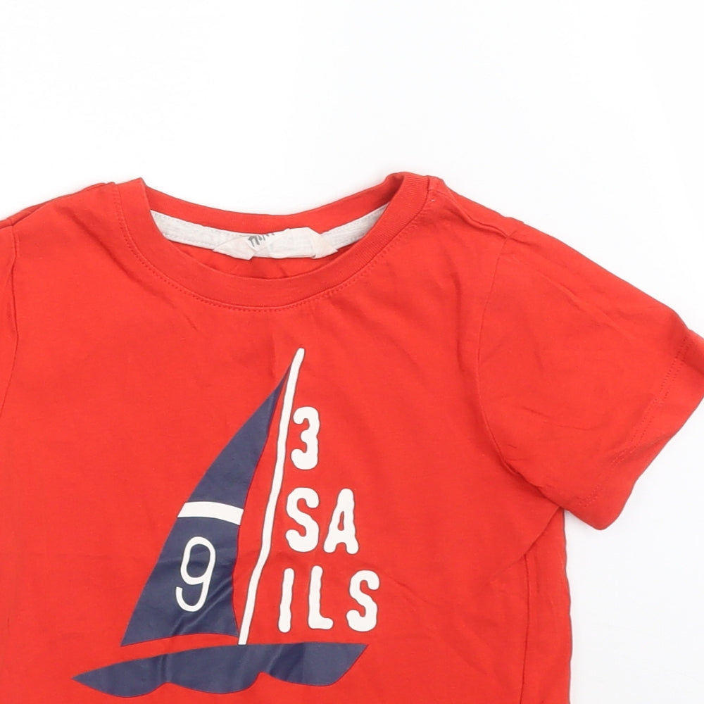 H&M Girls Red   Basic T-Shirt Size 3-4 Years  - BOAT