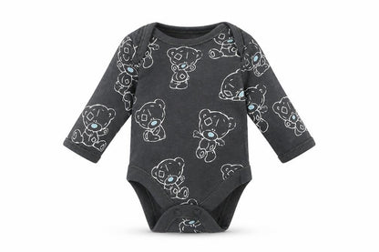 Front view of George Baby Grey Babygrow One-Piece Size Newborn - TEDDY