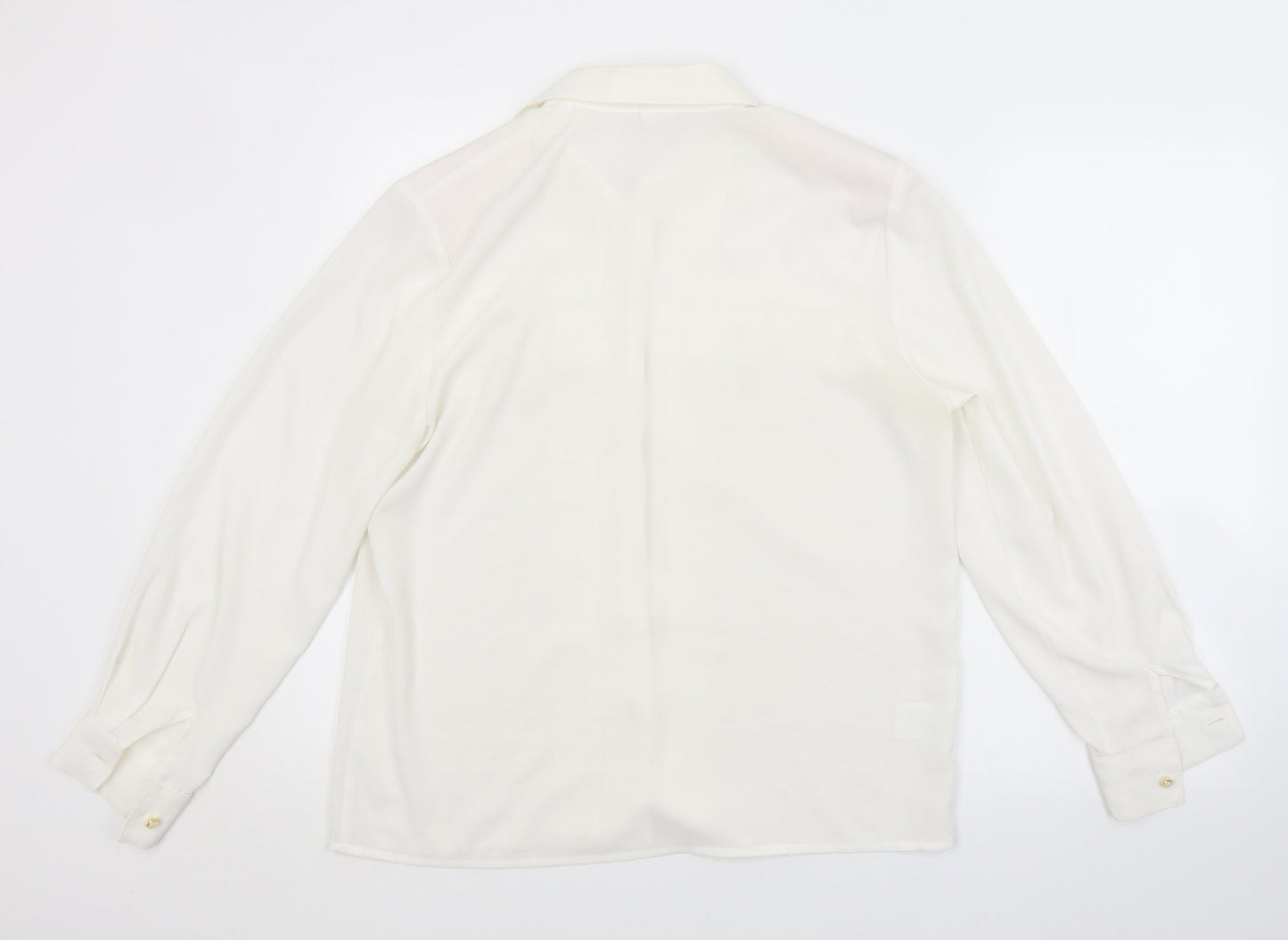 Womens UK Size M Country Casuals White Basic Button-Up