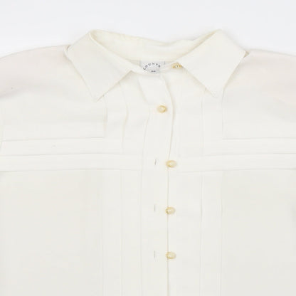 Womens UK Size M Country Casuals White Basic Button-Up