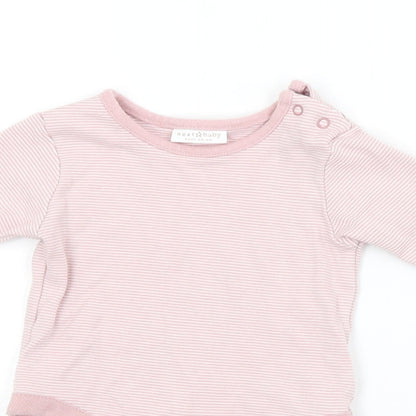 NEXT Baby Pink Striped  Babygrow One-Piece Size 0-3 Months