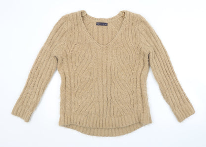 Womens UK Size M M&S Brown Pullover Jumper