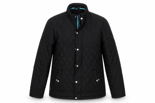 Front view of Propeller women’s black quilted coat, size M