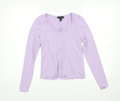 Womens UK Size 10 New Look Purple Full Zip Jumper