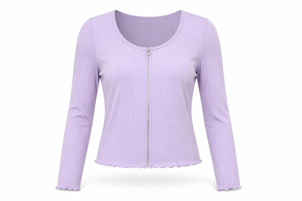 Womens UK Size 10 New Look Purple Full Zip Jumper