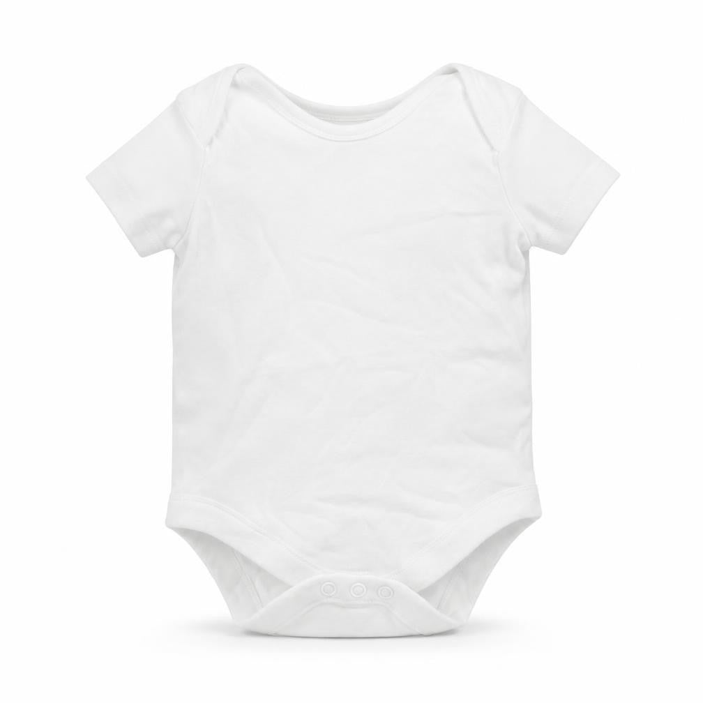 Front view of F&F Baby White Leotard One-Piece, size 3-6, Months