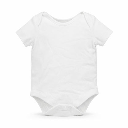 Front view of F&F Baby White Leotard One-Piece, size 3-6, Months