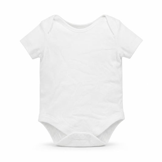 Front view of F&F Baby White Leotard One-Piece, size 3-6, Months