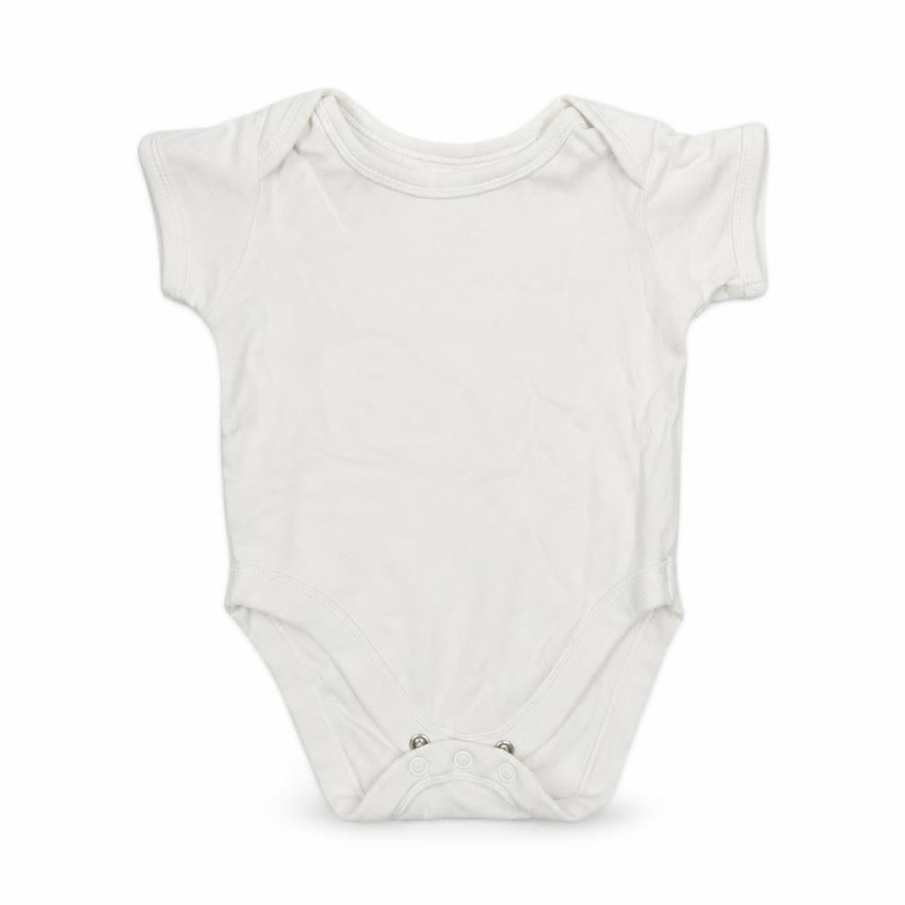 Front view of Mothercare Baby White Leotard One-Piece, size 3-6, Months