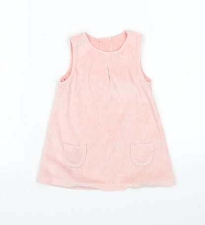 M&S Girls Pink   Pinafore/Dungaree Dress  Size 3-6 Months