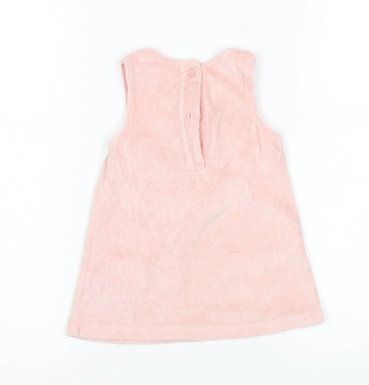 M&S Girls Pink   Pinafore/Dungaree Dress  Size 3-6 Months