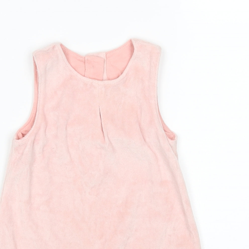M&S Girls Pink   Pinafore/Dungaree Dress  Size 3-6 Months