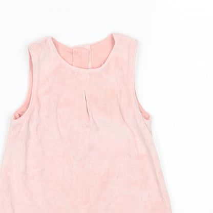 M&S Girls Pink   Pinafore/Dungaree Dress  Size 3-6 Months