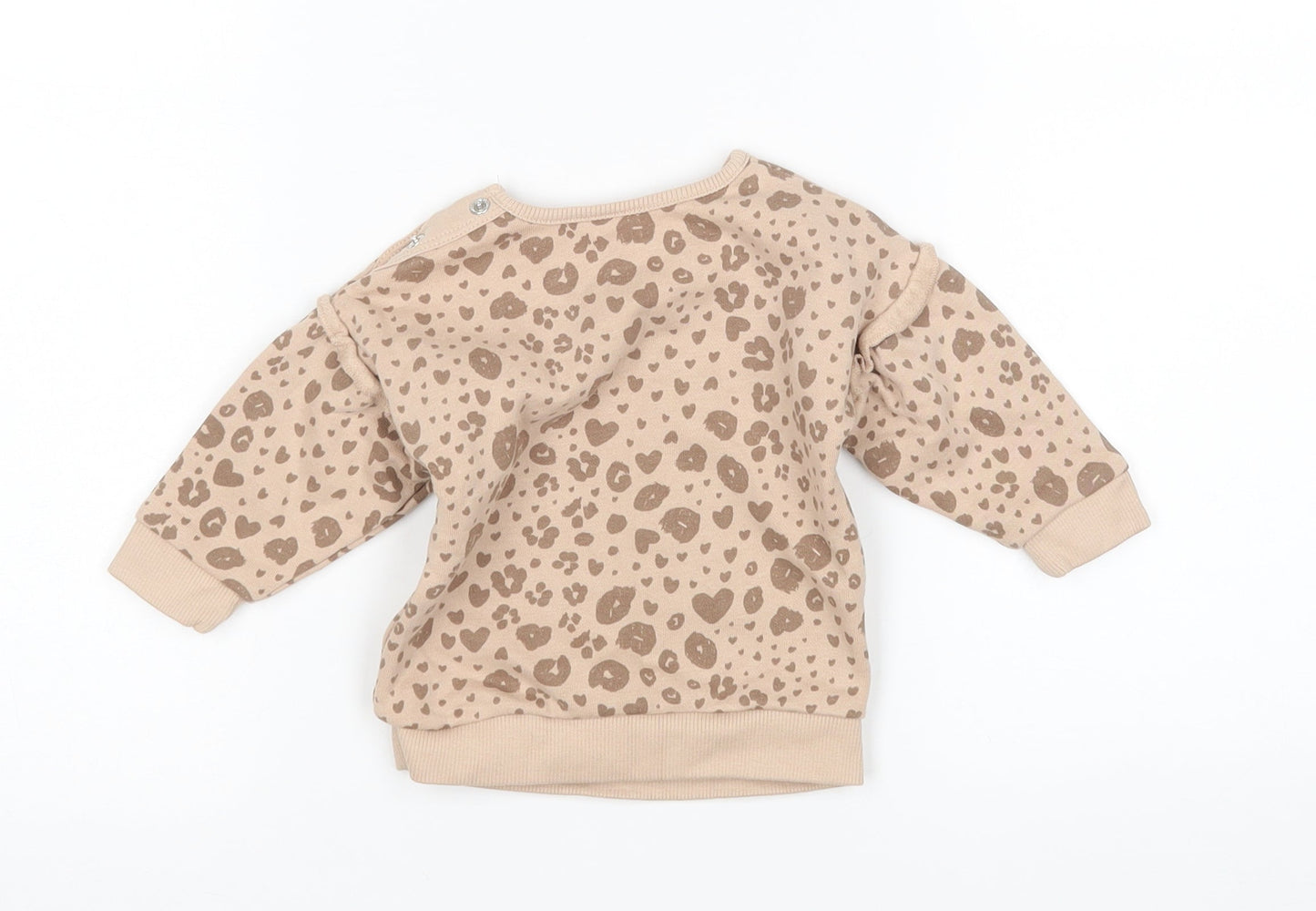 George Girls Brown Animal Print  Pullover Jumper Size 0-3 Months