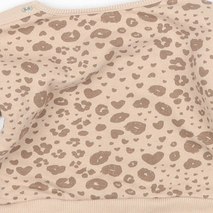 George Girls Brown Animal Print  Pullover Jumper Size 0-3 Months