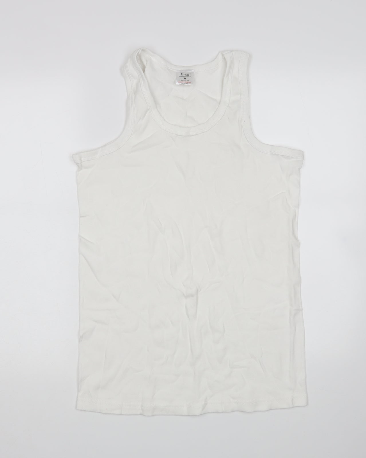 Mens UK Size M Preworn White  Tank
