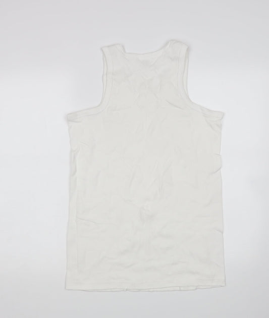 Mens UK Size M Preworn White  Tank