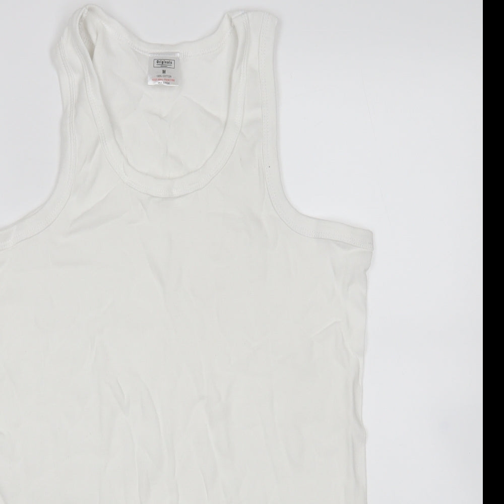 Mens UK Size M Preworn White  Tank