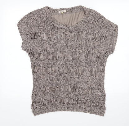 Womens UK Size 8 Preworn Brown Basic Blouse