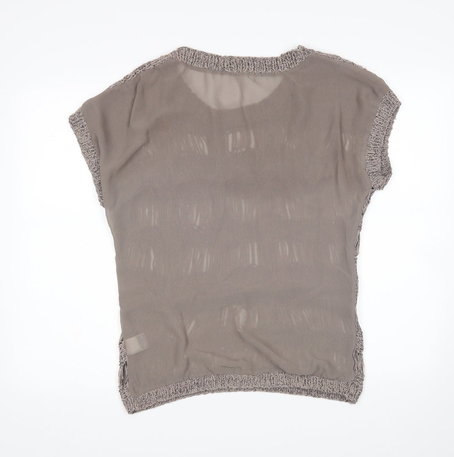 Womens UK Size 8 Preworn Brown Basic Blouse