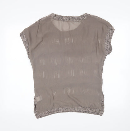 Womens UK Size 8 Preworn Brown Basic Blouse