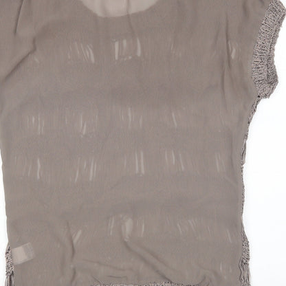 Womens UK Size 8 Preworn Brown Basic Blouse
