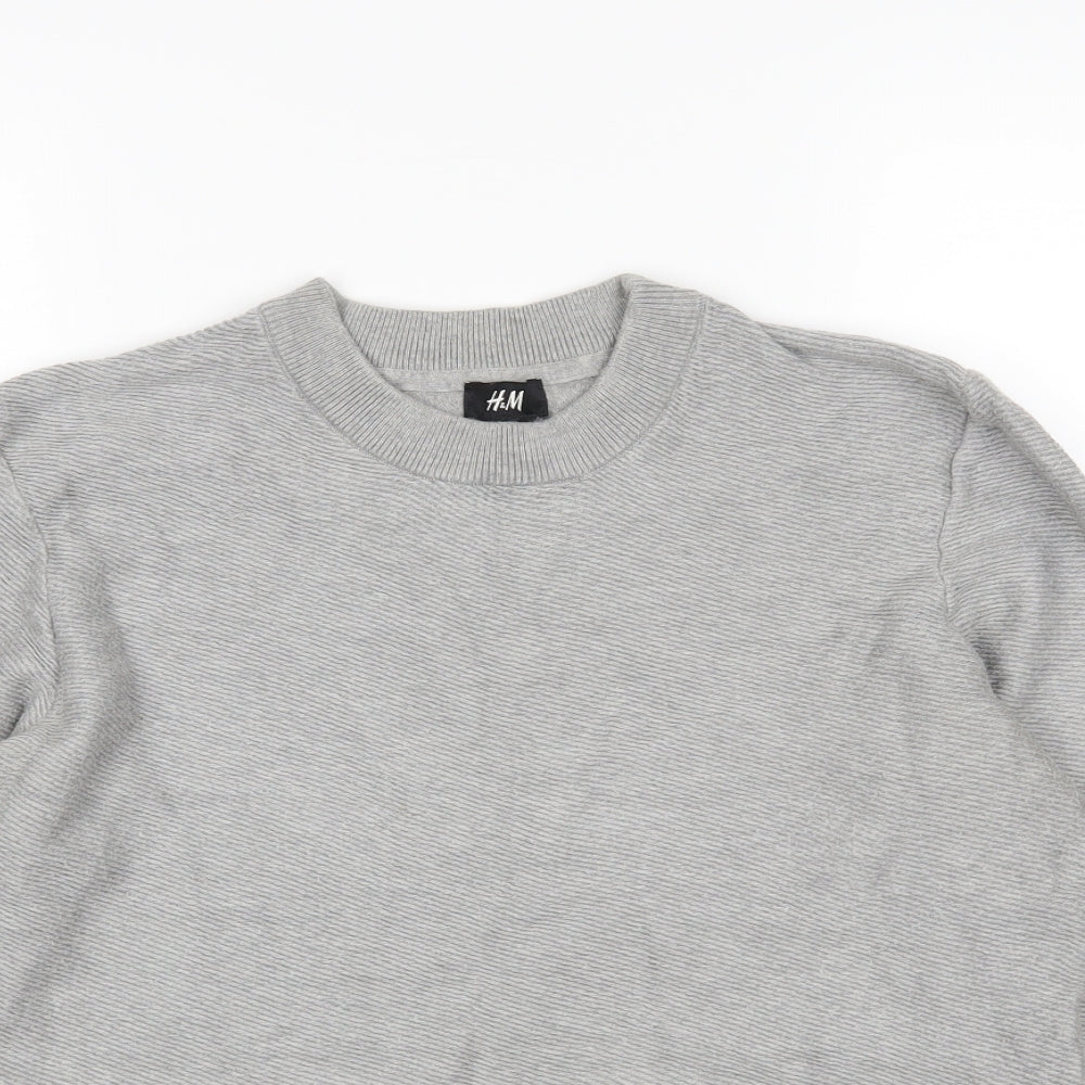 H&M Womens Grey   Pullover Sweatshirt Size S