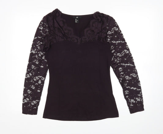 Womens UK Size S H&M Purple Basic Blouse