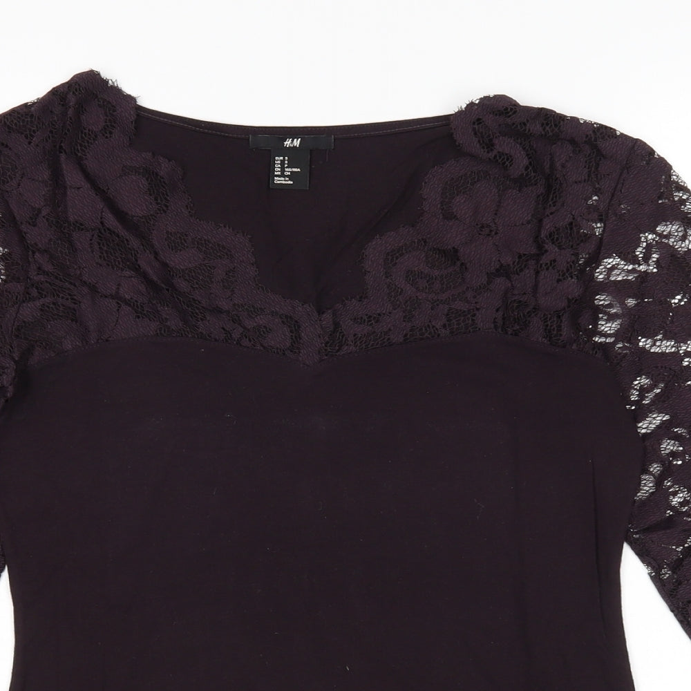 Womens UK Size S H&M Purple Basic Blouse