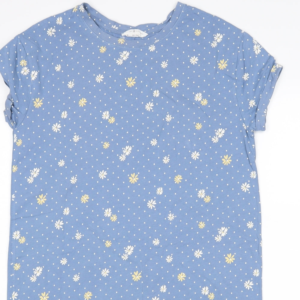 Preworn Womens Blue Polka Dot  Top Dress Size M