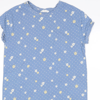 Preworn Womens Blue Polka Dot  Top Dress Size M