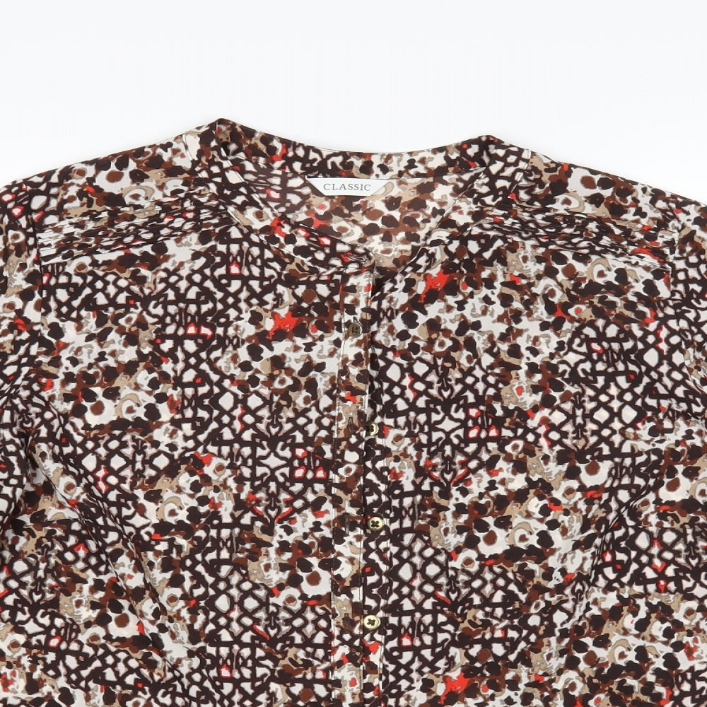 M&S Womens Multicoloured Animal Print  Basic Button-Up Size 16