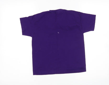 Fruit of the Loom Girls Purple   Basic T-Shirt Size 5-6 Years  - Bow Tie