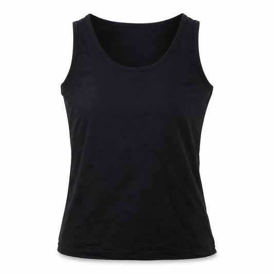 Front view of Jane women’s black basic tank, size L