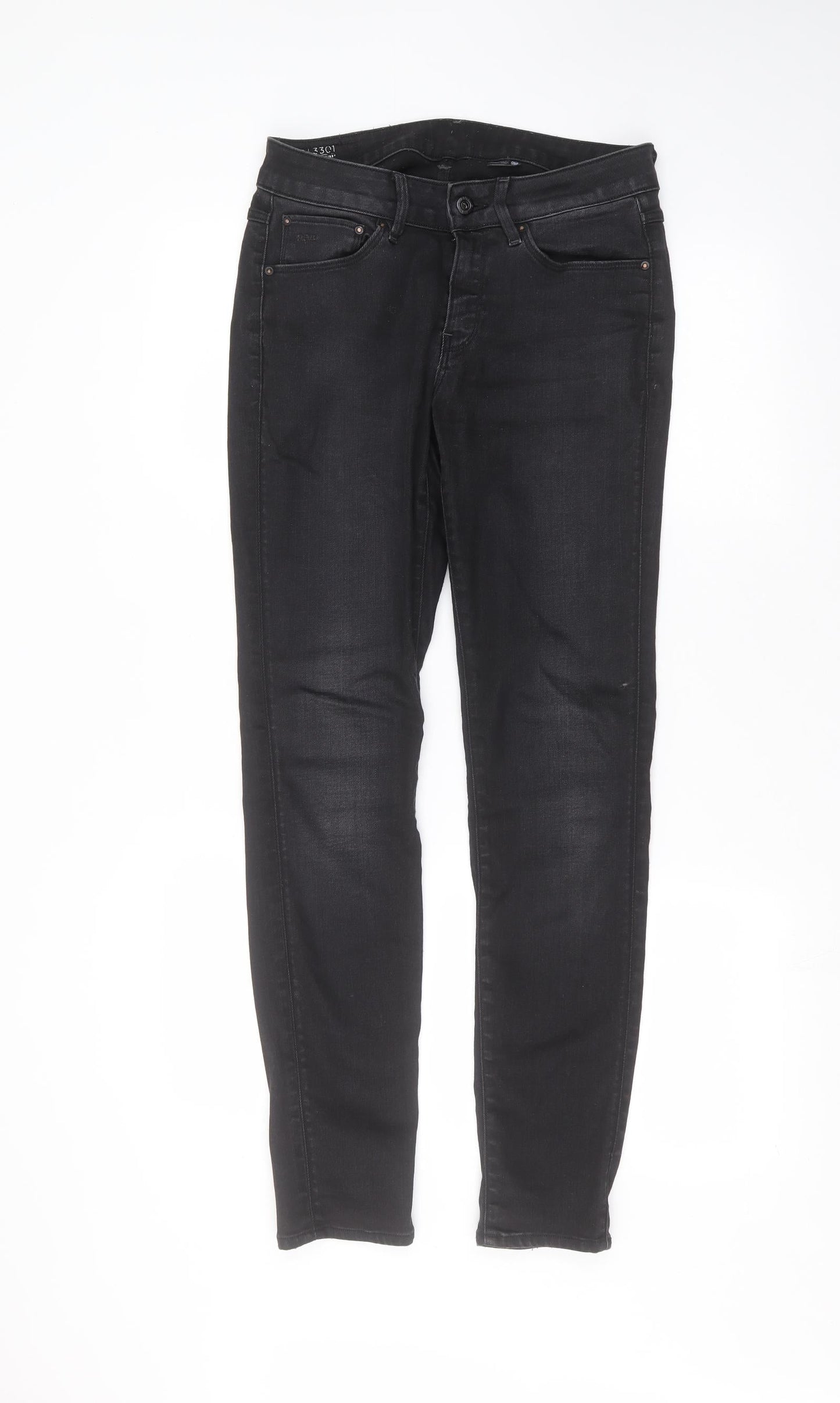 Mens UK Size 29 in Preworn Regular Fit Skinny Black Jeans