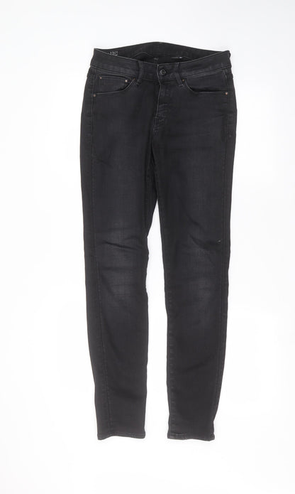 Mens UK Size 29 in Preworn Regular Fit Skinny Black Jeans