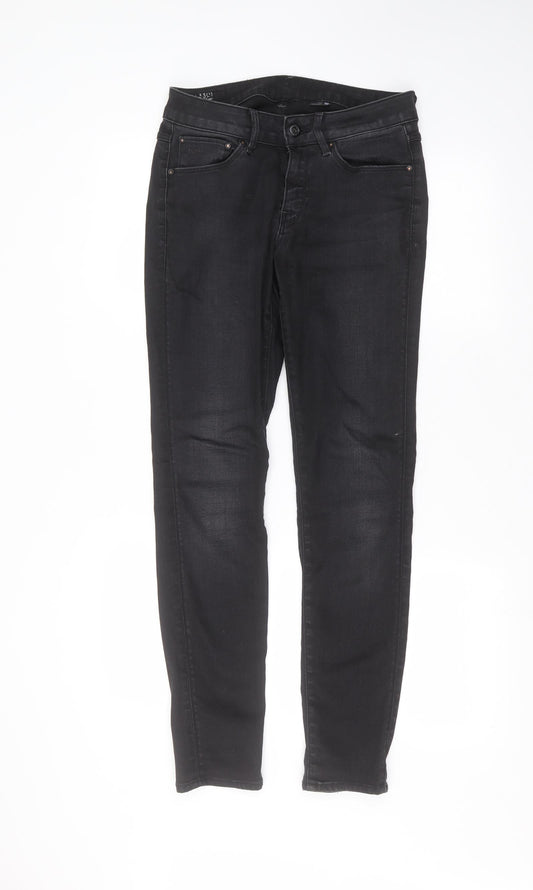 Mens UK Size 29 in Preworn Regular Fit Skinny Black Jeans