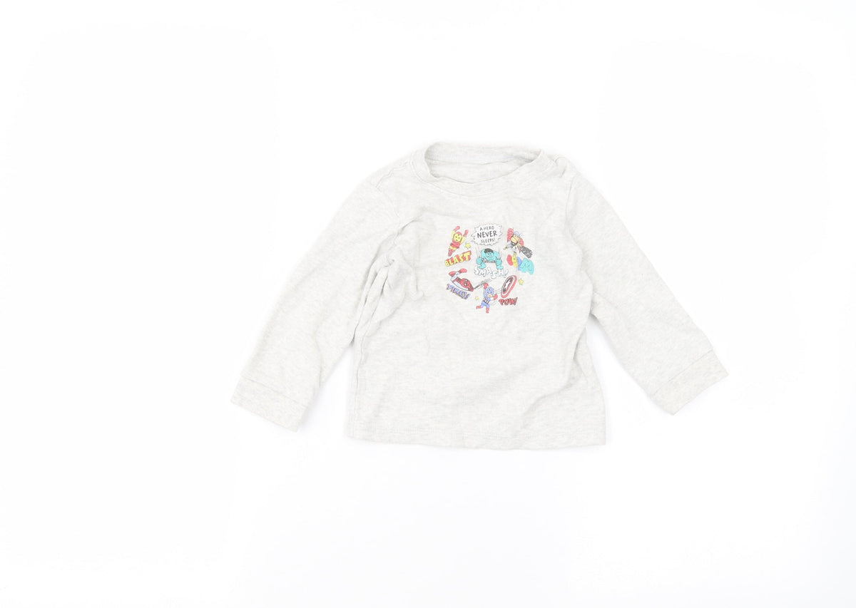 Front view of George Baby White Basic T-Shirt, size 12-18, Months